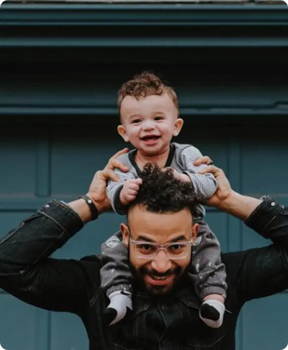 Parent and child together representing child custody modification and family law support