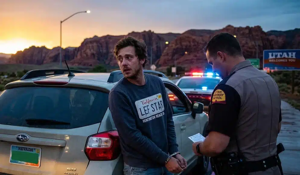 image of an out of state driver being charged with a DUI